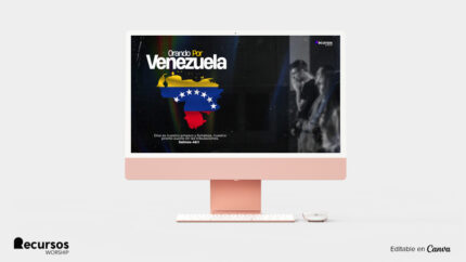 Mockup de escritorio mostrando interfaz de edición para post de oración nacional.