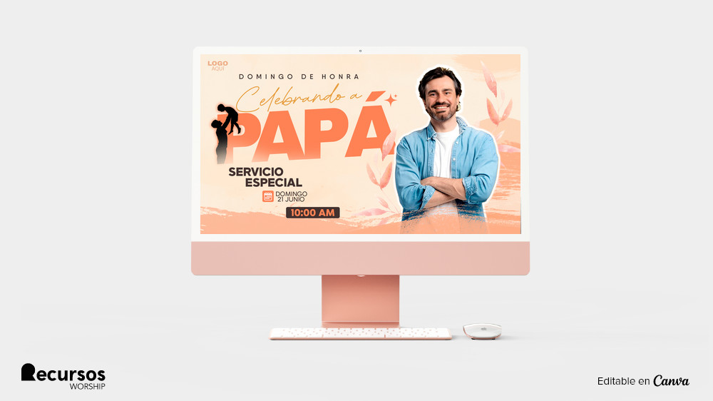 Ejemplo de diapositiva temática para pantallas de iglesias con estilo contemporáneo