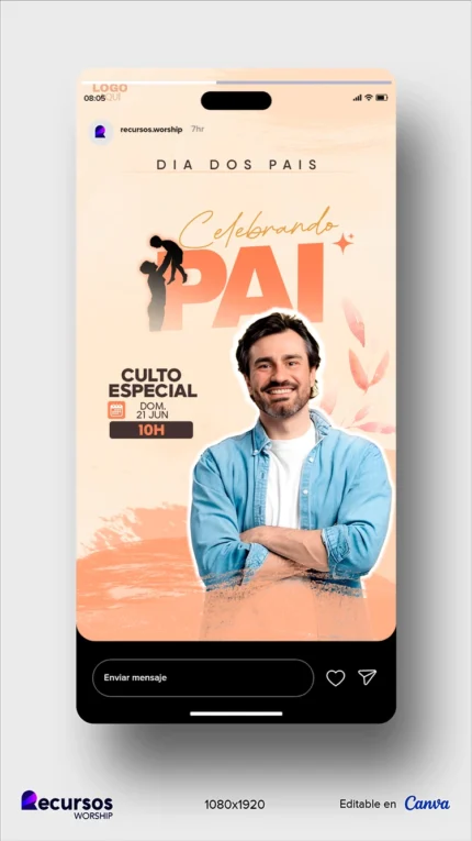 Design de Celebração do Dia dos país | Estilo Aquarela Vertical para Stories PSD — mockup, 9:16