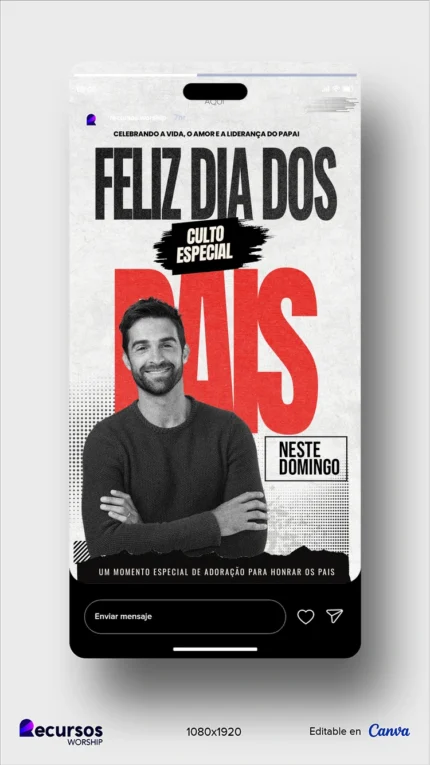 Design de Culto de Celebração do Dia dos país | Estilo Azul Elegante Vertical Stories PSD — mockup, 9:16