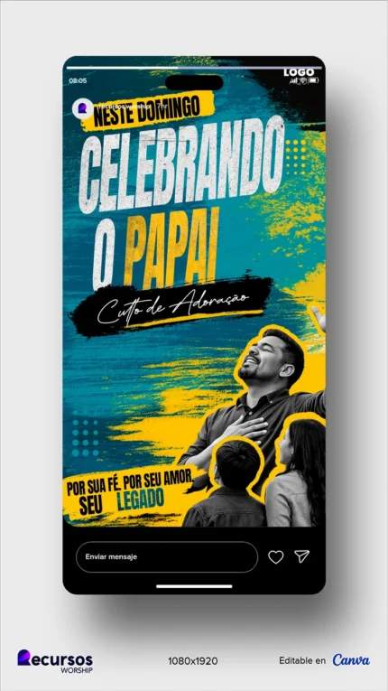 Design de Publicação nas Redes para o Dia dos país | Tons Modernos Vertical PSD — mockup, 9:16