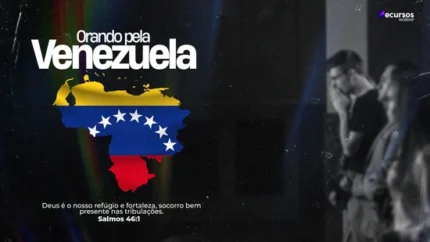 Fundo de Oração pela Venezuela | Tema Azul-Escuro 16:9 para Projetor, PSD — miniatura, 16:9