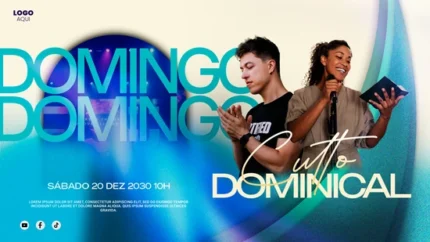Fundo para Evento de Adoração cristã Dominical Moderna | Estilo Vibrante 16:9 Proyector Photoshop — miniatura, 16:9