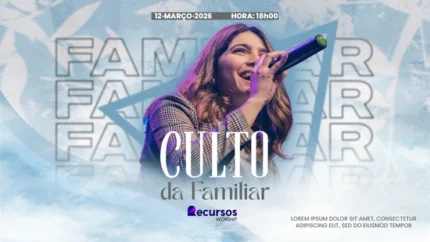 Fundo de Culto Dominical Moderno e Limpo | Estilo Profissional 16:9 para Projetor Photoshop — miniatura, 16:9