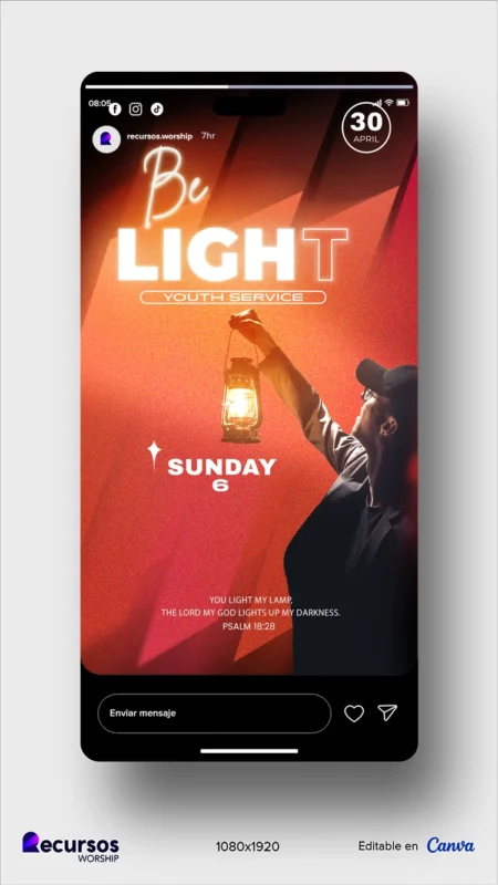 Youth Worship Glow Event Design | Neon Vertical Aesthetic for PSD Stories — mockup, 9:16