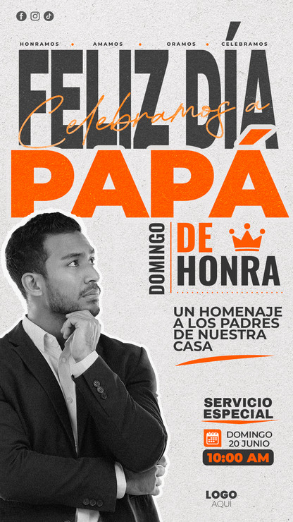 Formato vertical de plantilla para el Día del Padre con texturas desgastadas