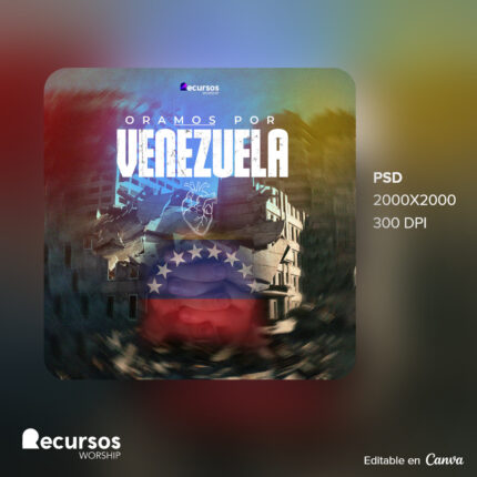 Plantilla de publicación en redes sociales de Oración a Venezuela