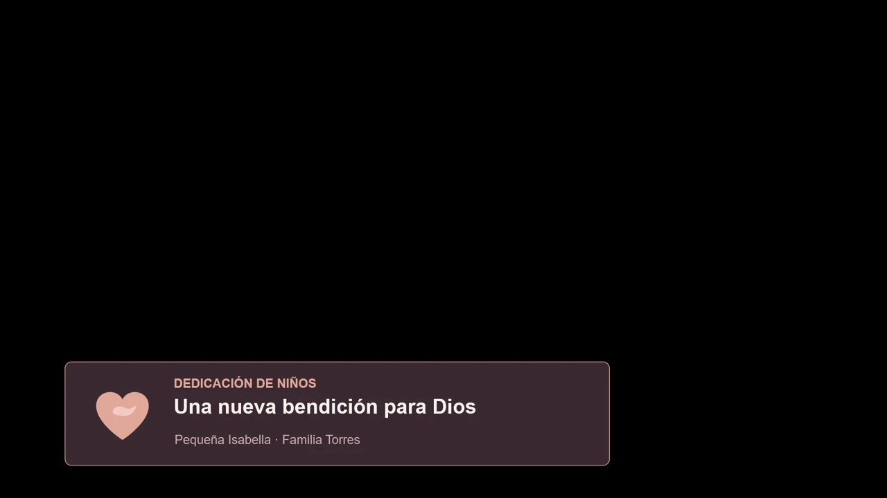 Rose Gold Dedicación Lower Third para Streaming de Iglesia