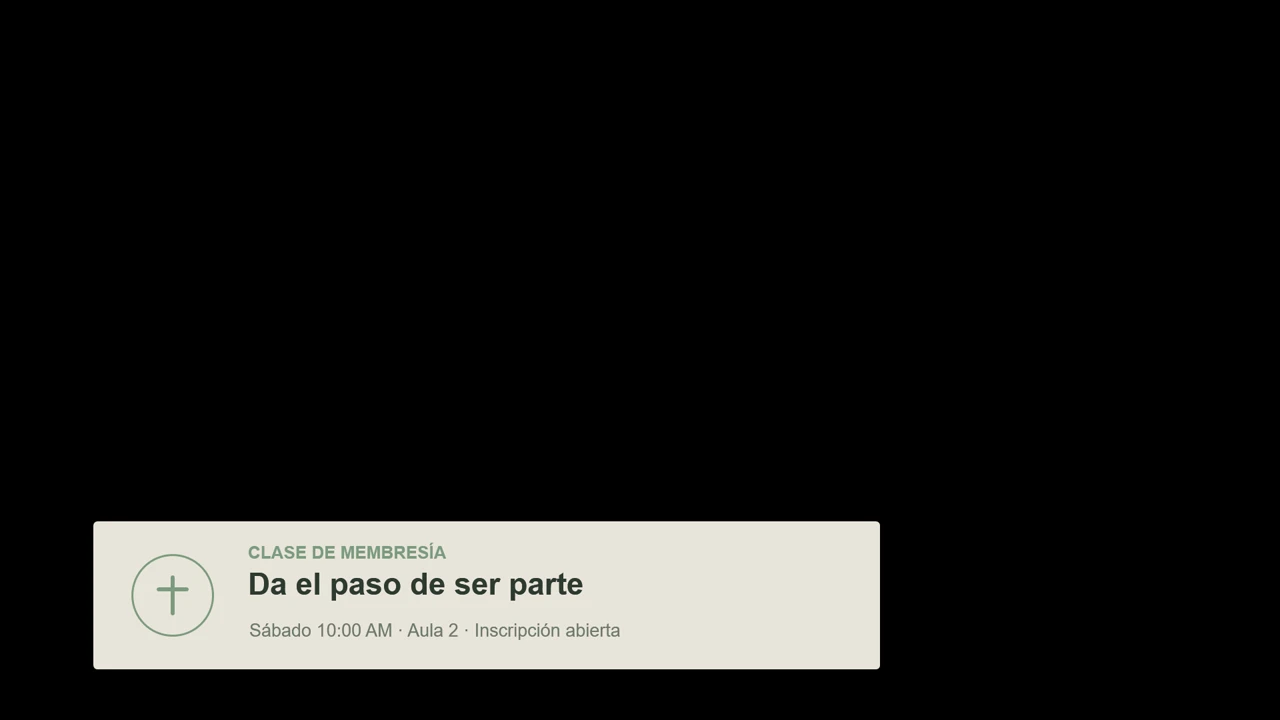 Sage Linen Membresía Church Streaming Lower Third