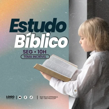 Modelo para Publicação de Estudo Bíblico Moderno | Estética Versátil 1:1 Redes Canva — miniatura, 1:1