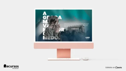 Fundo de Citação Moderna em Verde Azulado | Widescreen 16:9 para Projetor PSD — mockup, 16:9