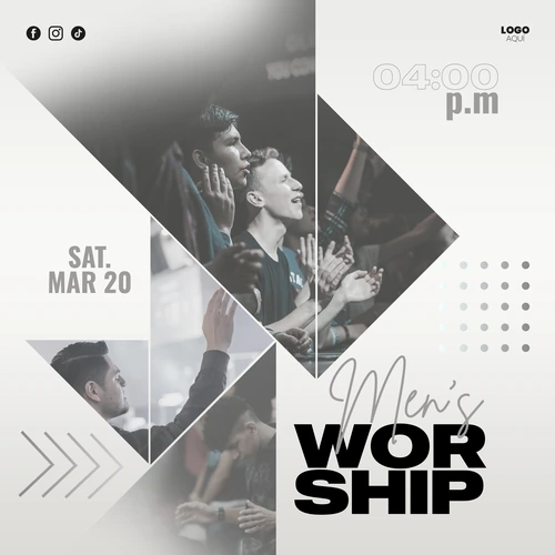 Men's Worship Service Church Template | Vibrant Clean Style — thumbnail, 1:1