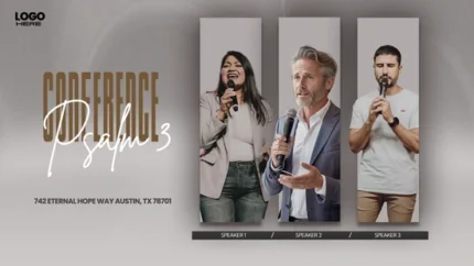 Modern Worship Conference Background | Minimalist 16:9 Projector Photoshop — thumbnail, 16:9