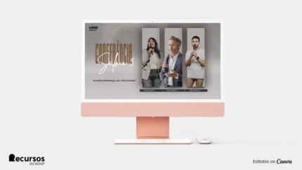 Fundo de Conferência Moderna para Adoração | Estilo Minimalista 16:9 Projetor Photoshop — mockup, 16:9