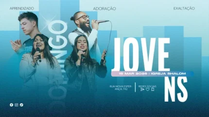 Fundo de Culto Juvenil para Eventos de Adoração Dinâmica | Temática Azul 16:9 Proyector Photoshop — miniatura, 16:9