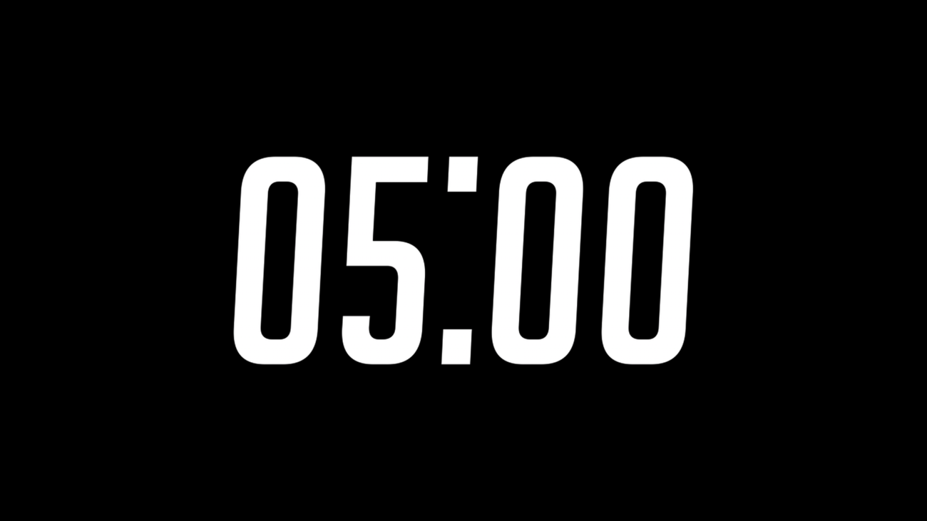 Cuenta Regresiva Armonía de 5 Minutos con Fondo Transparente 4K - Black