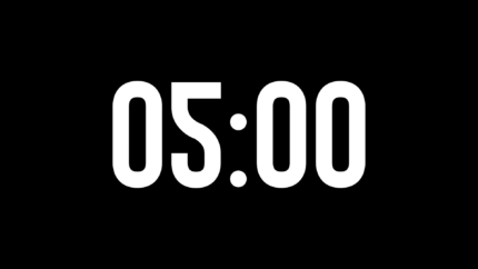 Cuenta Regresiva Travesía de 5 Minutos con Fondo Transparente 4K - Black