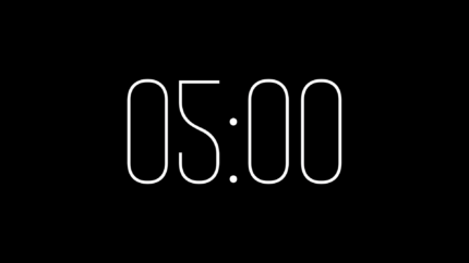 Cuenta Regresiva Brío de 5 Minutos con Fondo Transparente 4K - Black