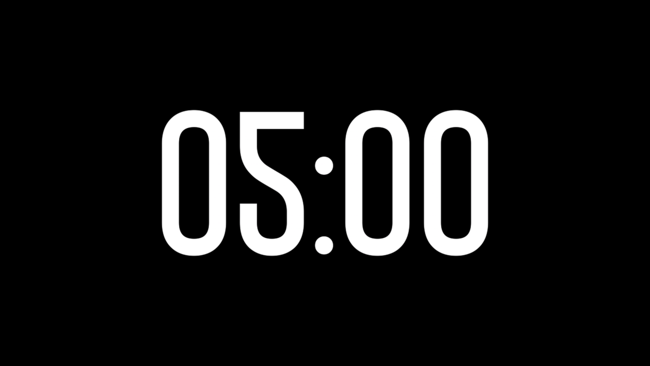 Cuenta Regresiva Vértice de 5 Minutos con Fondo Transparente 4K - Black