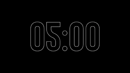Cuenta Regresiva Círculo de 5 Minutos con Fondo Transparente 4K - Black