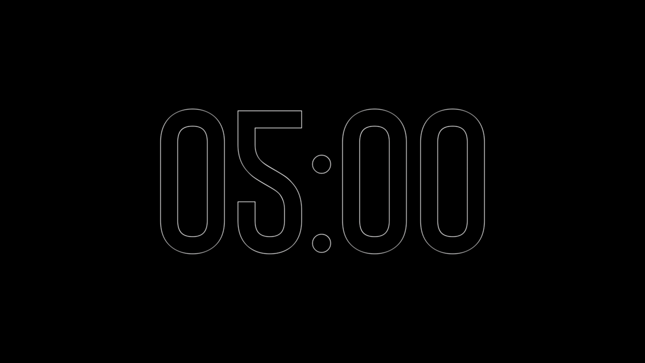 Cuenta Regresiva Raíz de 5 Minutos con Fondo Transparente 4K - Black