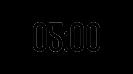 Cuenta Regresiva Raíz de 5 Minutos con Fondo Transparente 4K - Black