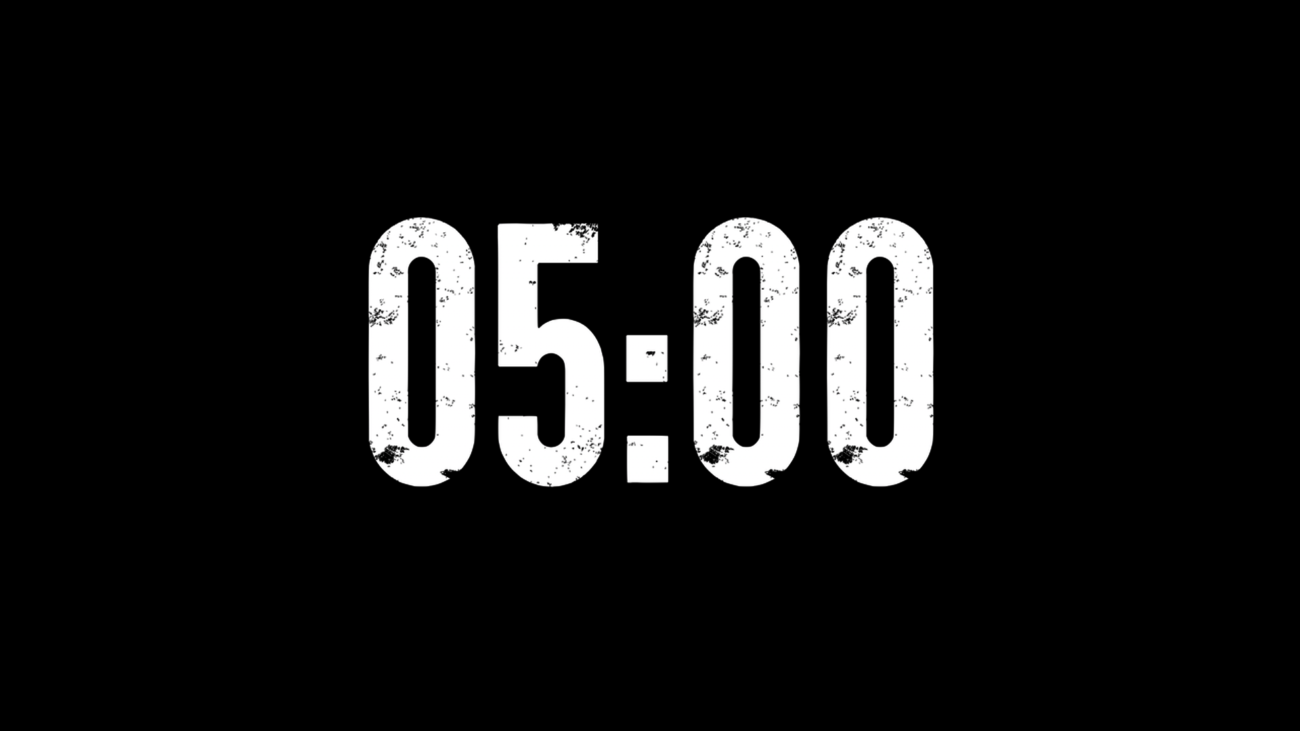 Cuenta Regresiva Enfoque de 5 Minutos con Fondo Transparente 4K - Black