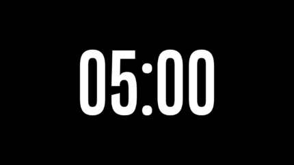 Cuenta Regresiva Vínculo de 5 Minutos con Fondo Transparente 4K - Black