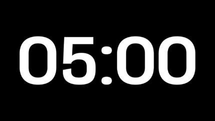 Cuenta Regresiva Destello de 5 Minutos con Fondo Transparente 4K - Black