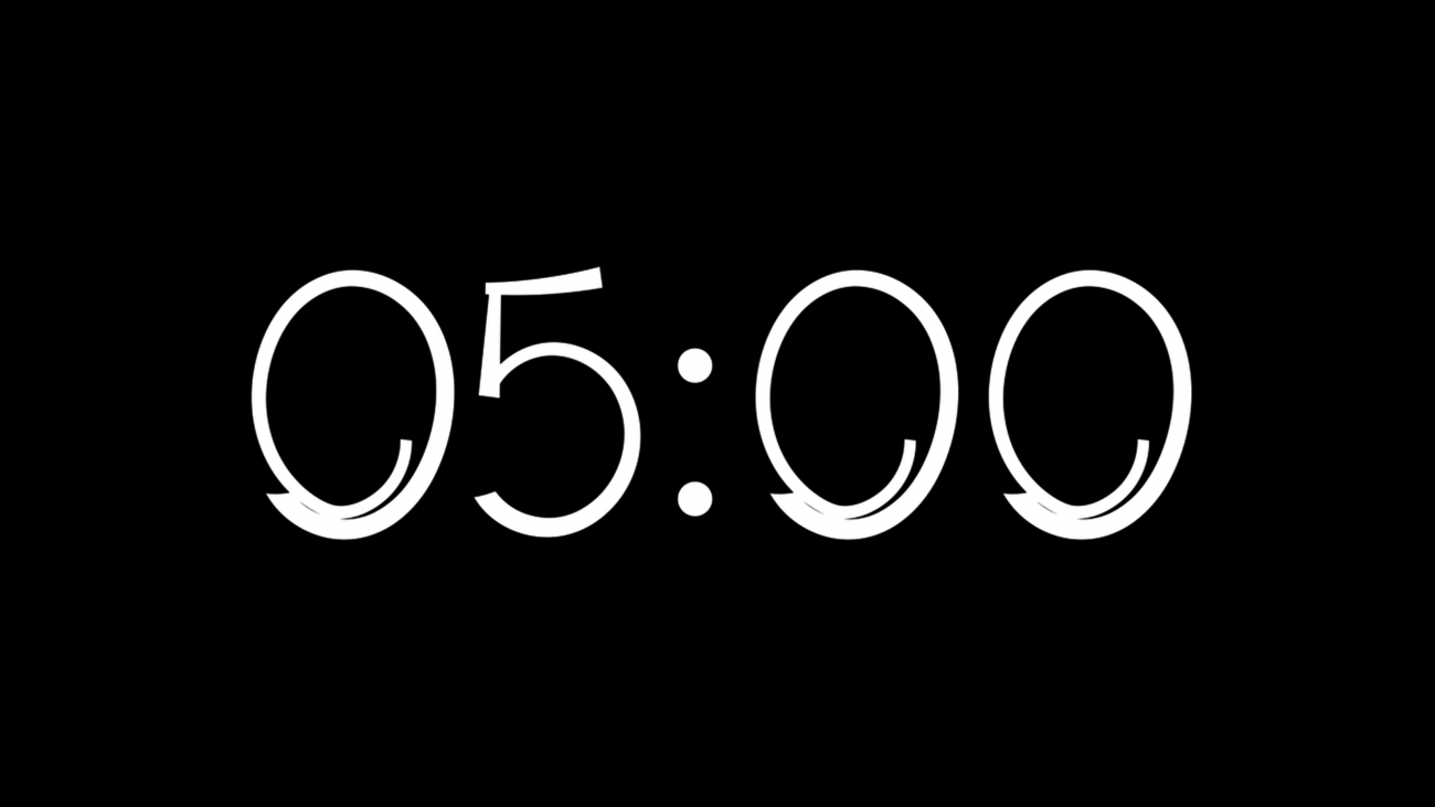 Fondo Transparente Pulso — Cuenta Regresiva de 5 Minutos sin Fondo - Black