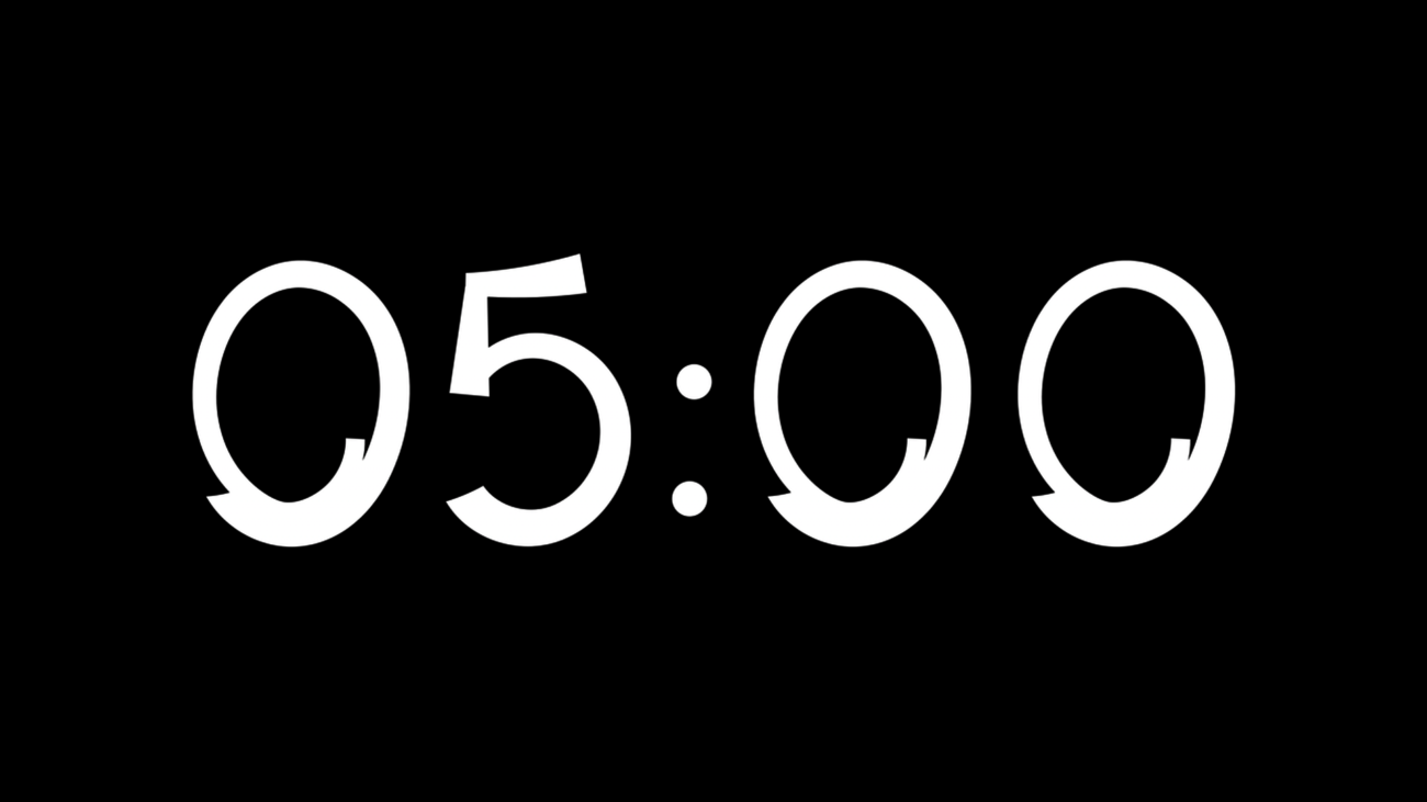 Fondo Transparente Claridad — Cuenta Regresiva de 5 Minutos sin Fondo - Black