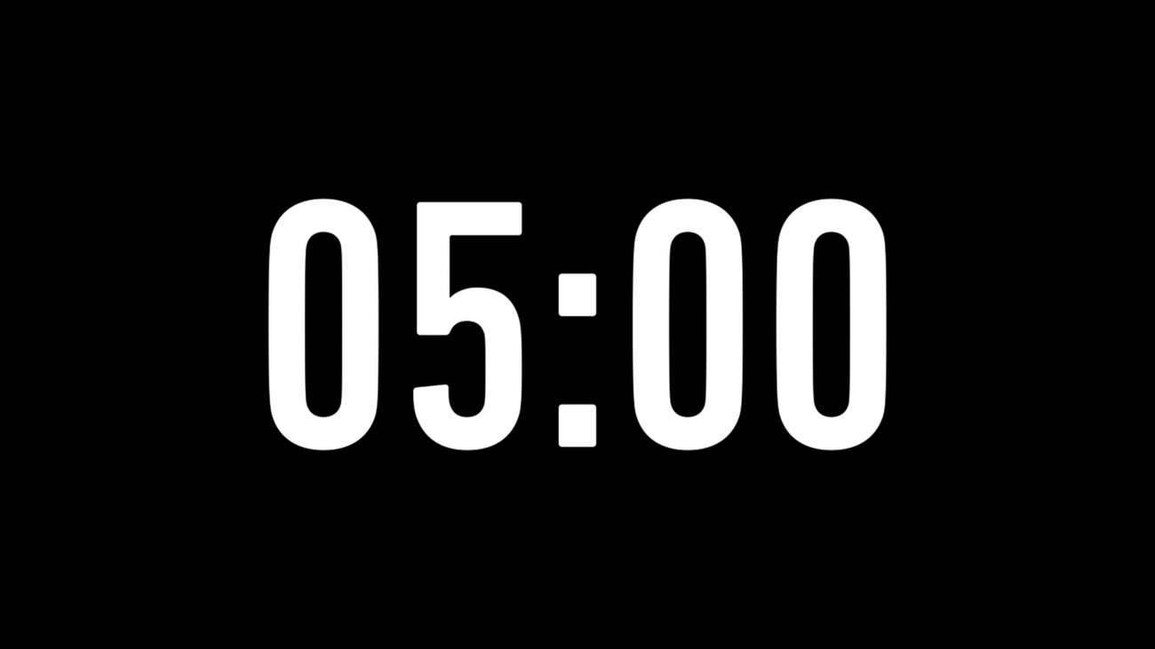 Fondo Transparente Enfoque — Cuenta Regresiva de 5 Minutos sin Fondo - Black