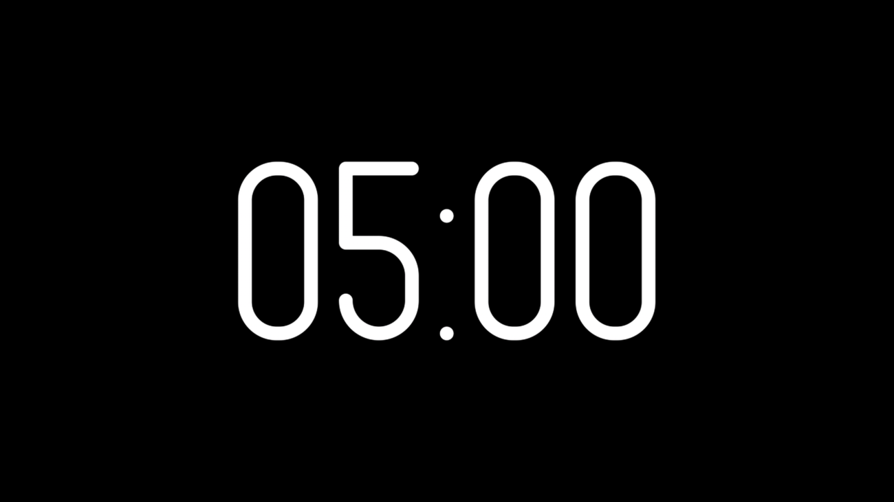 Fondo Transparente Destello — Cuenta Regresiva de 5 Minutos sin Fondo - Black