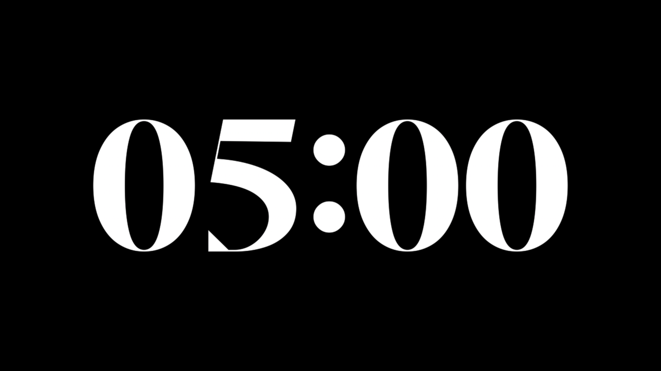 Aurora Alpha Channel: Cuenta Regresiva de 5 Minutos en Alta Resolución - Black