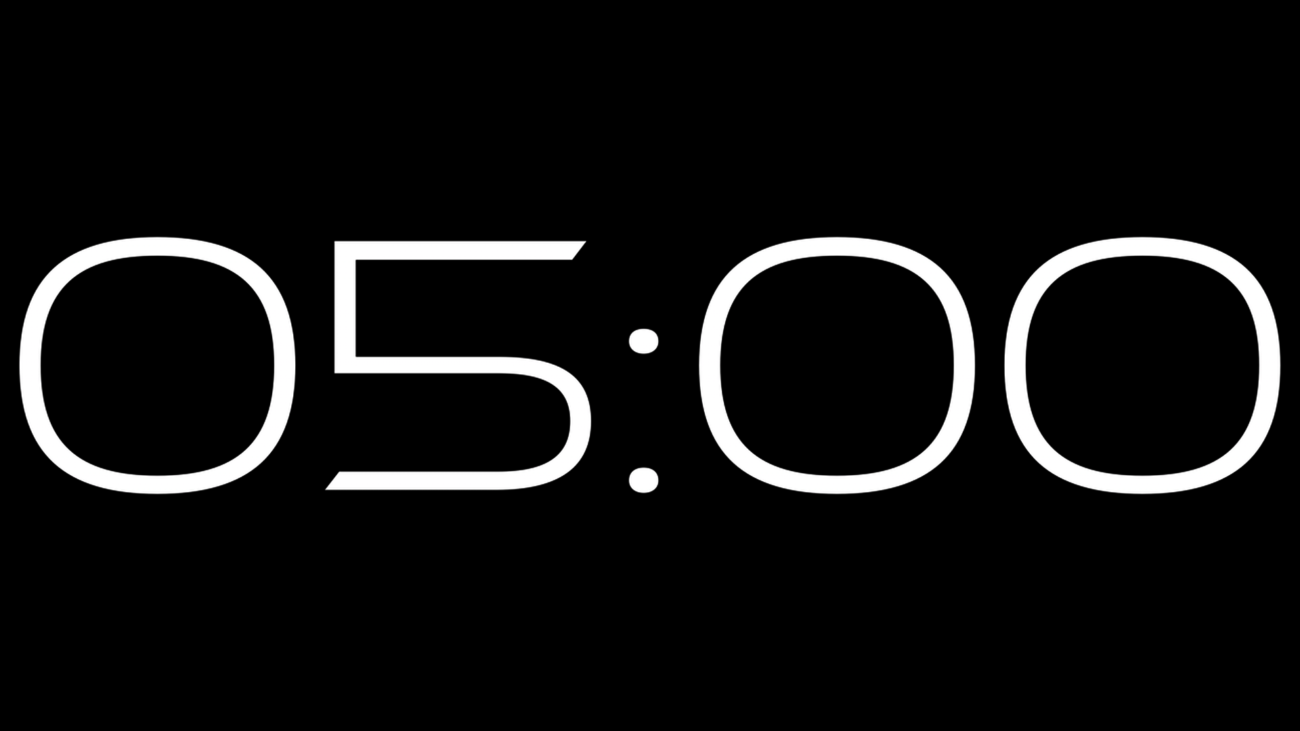 Nexo Alpha Channel: Cuenta Regresiva de 5 Minutos en Alta Resolución - Black