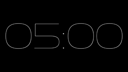 Pulso Alpha Channel: Cuenta Regresiva de 5 Minutos en Alta Resolución - Black