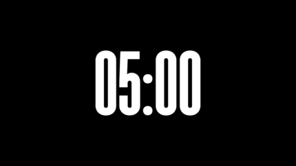 Resplandor Alpha Channel: Cuenta Regresiva de 5 Minutos en Alta Resolución - Black