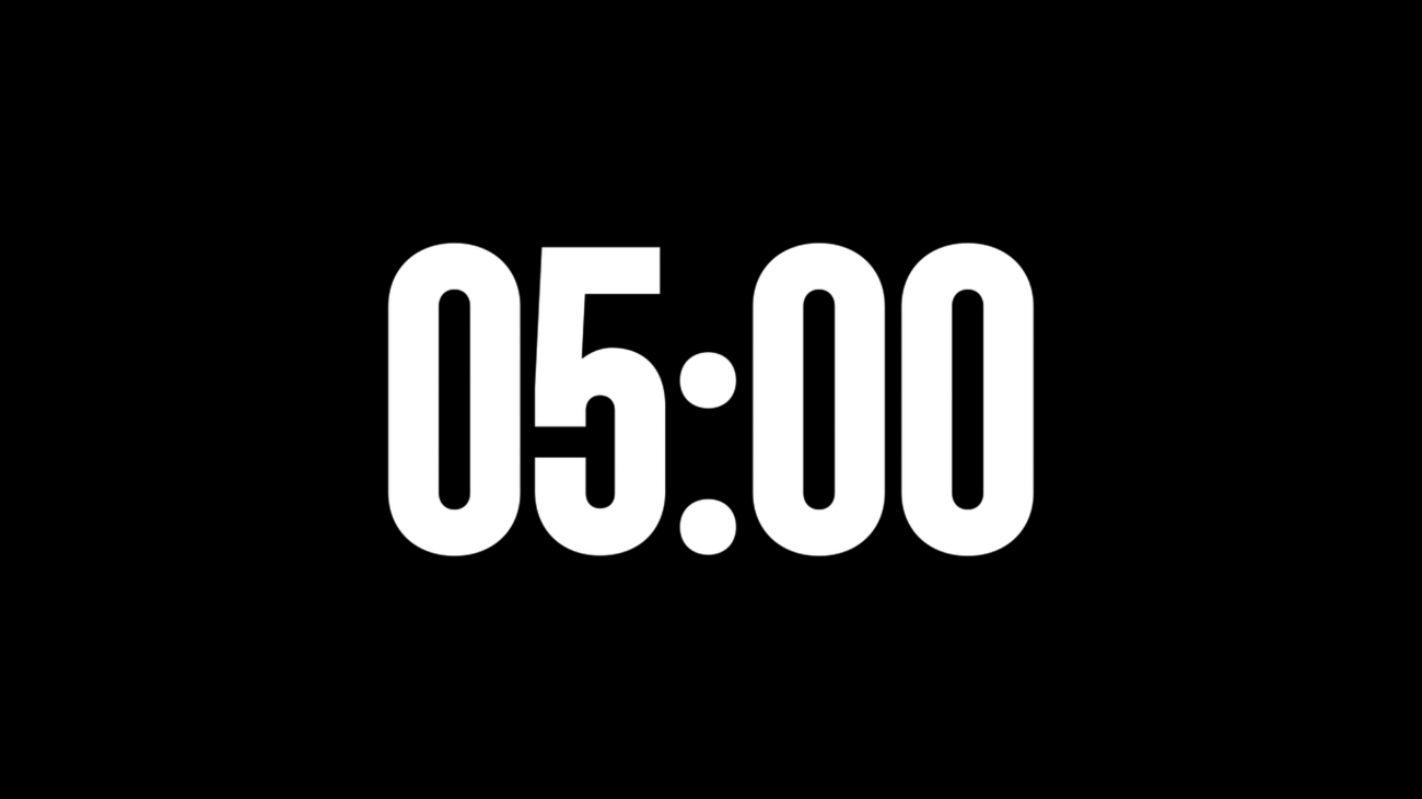 Órbita Alpha Channel: Cuenta Regresiva de 5 Minutos en Alta Resolución - Black