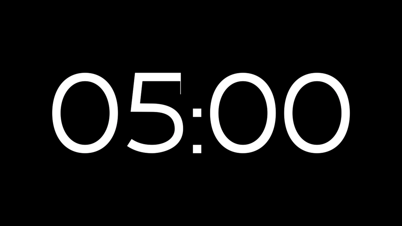Travesía Alpha Channel: Cuenta Regresiva de 5 Minutos en Alta Resolución - Black