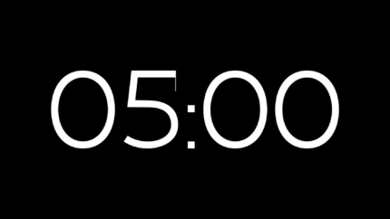 Brío Alpha Channel: Cuenta Regresiva de 5 Minutos en Alta Resolución - Black
