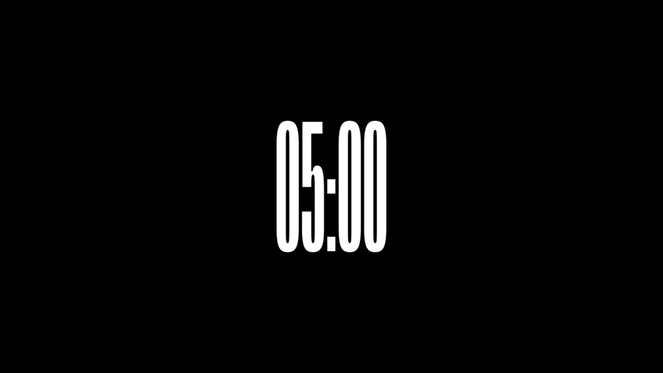 Vértice Alpha Channel: Cuenta Regresiva de 5 Minutos en Alta Resolución - Black