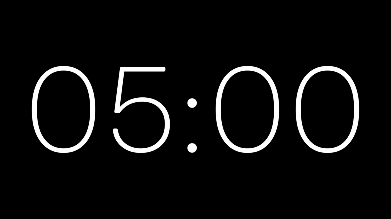 Cuenta Regresiva Claridad de 5 Minutos con Fondo Transparente 4K - Black
