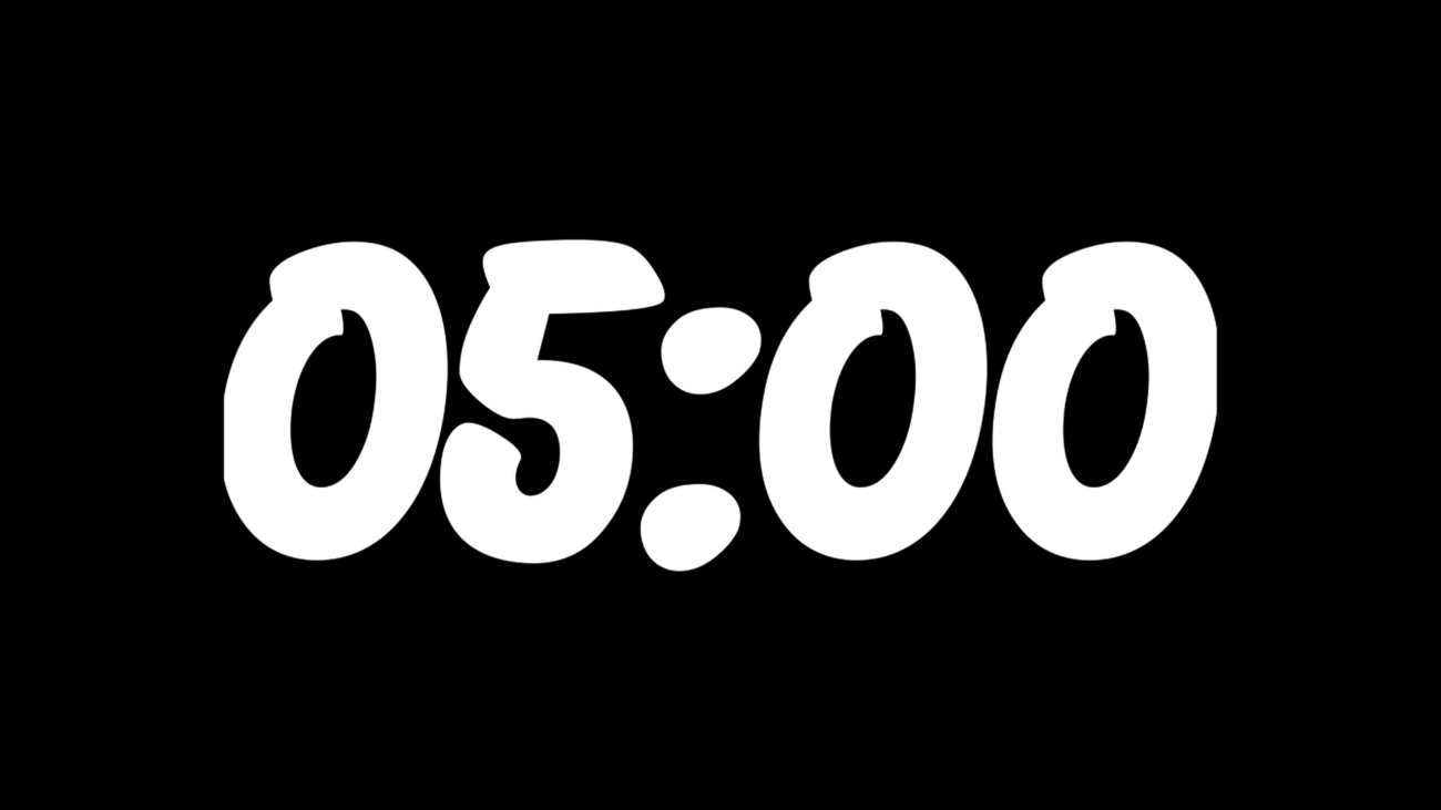 Cuenta Regresiva Resplandor de 5 Minutos con Fondo Transparente 4K - Black