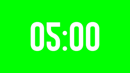 Cuenta Regresiva Travesía de 5 Minutos con Fondo Transparente 4K - Green
