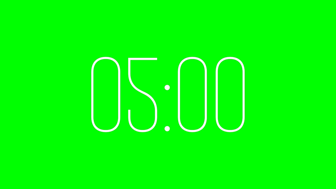 Cuenta Regresiva Brío de 5 Minutos con Fondo Transparente 4K - Green