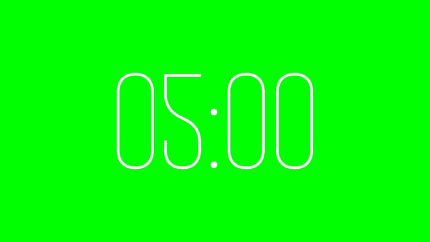 Cuenta Regresiva Brío de 5 Minutos con Fondo Transparente 4K - Green