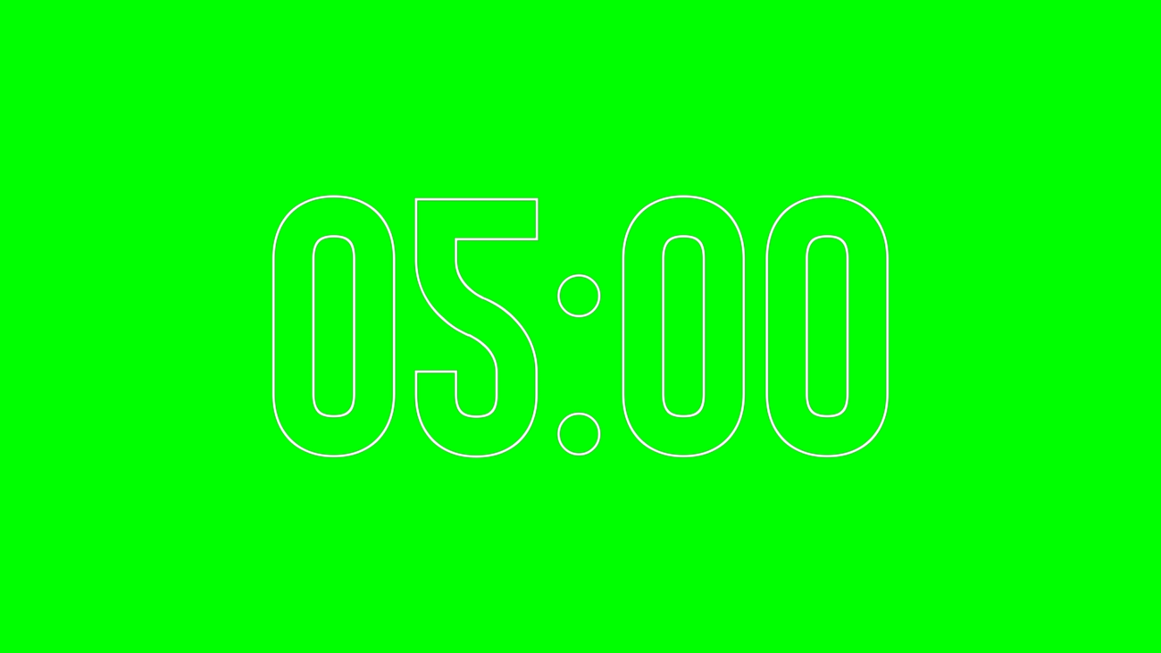 Cuenta Regresiva Círculo de 5 Minutos con Fondo Transparente 4K - Green