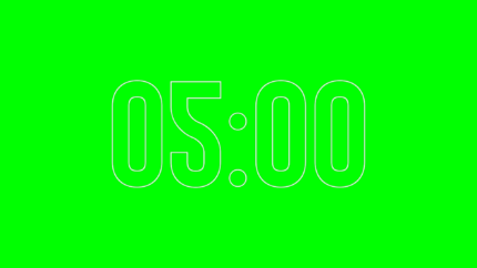 Cuenta Regresiva Círculo de 5 Minutos con Fondo Transparente 4K - Green