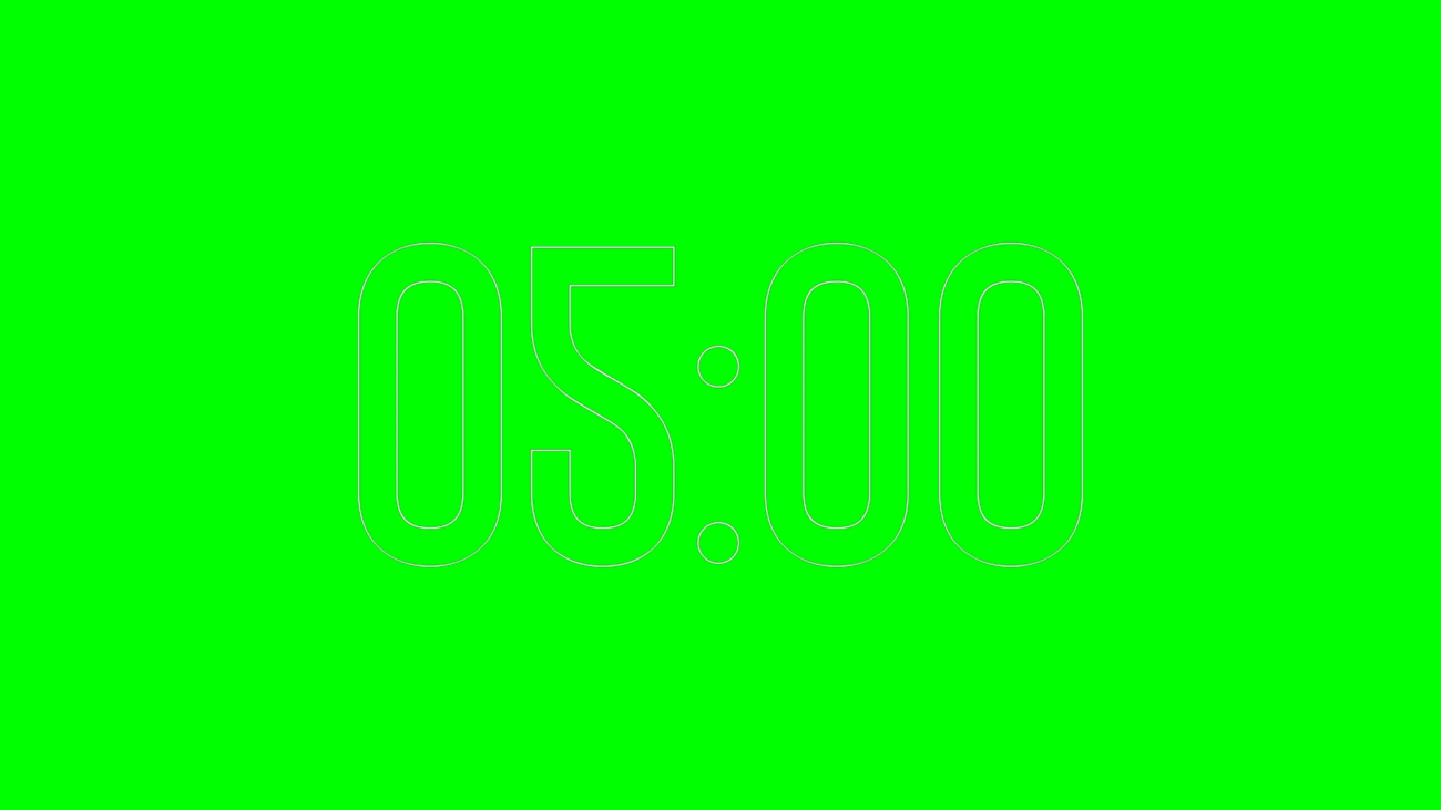 Cuenta Regresiva Raíz de 5 Minutos con Fondo Transparente 4K - Green