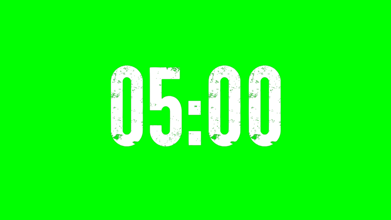 Cuenta Regresiva Enfoque de 5 Minutos con Fondo Transparente 4K - Green